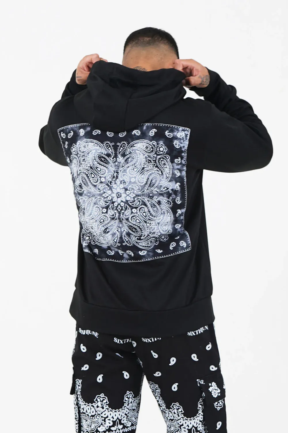 Homme Sixth June Sweats | Sweat Capuche Bandana Noir