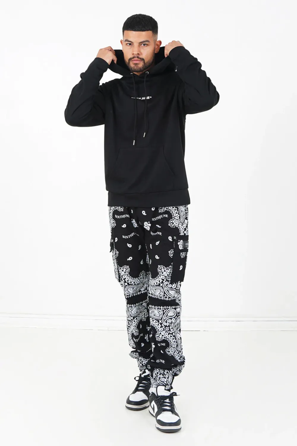 Homme Sixth June Sweats | Sweat Capuche Bandana Noir