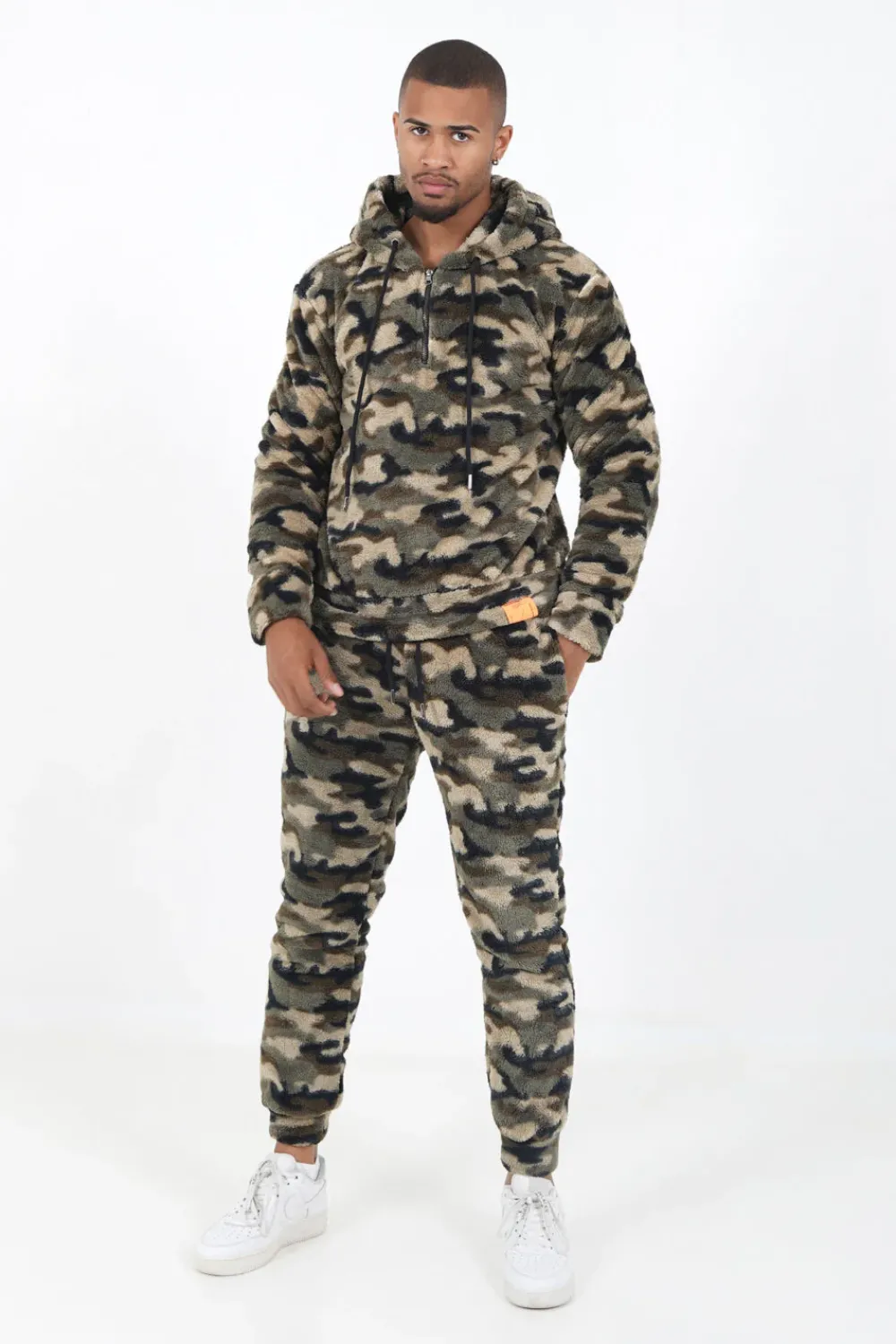 Homme Sixth June Sweats | Sweat Capuche Camouflage Zip Vert Kaki