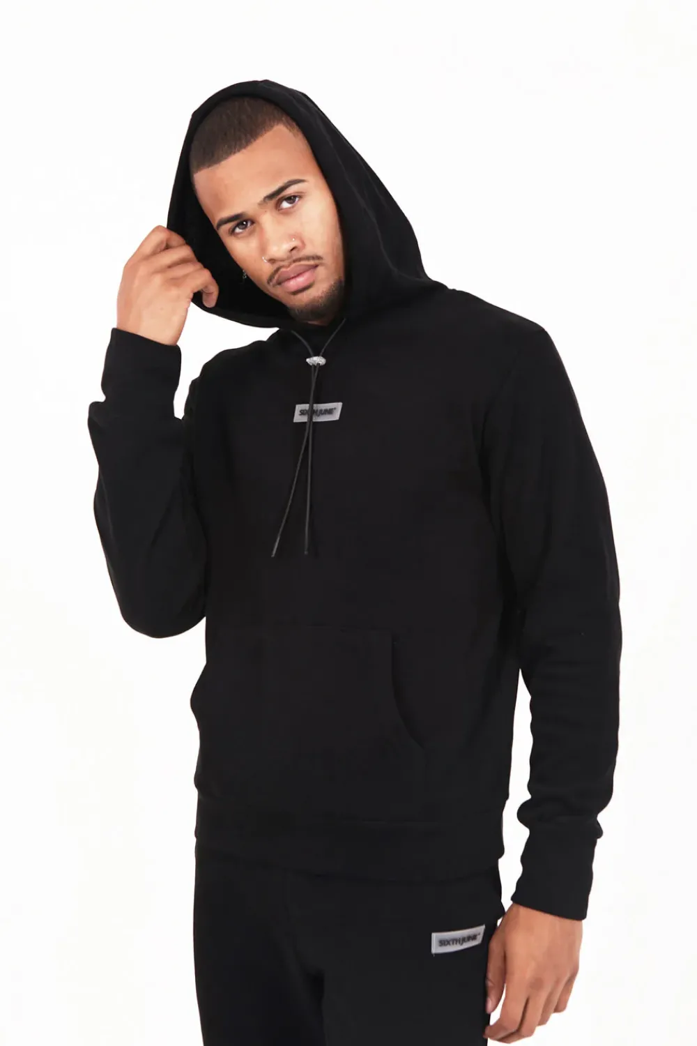 Homme Sixth June Sweats | Sweat Capuche Cotele Cordon Noir