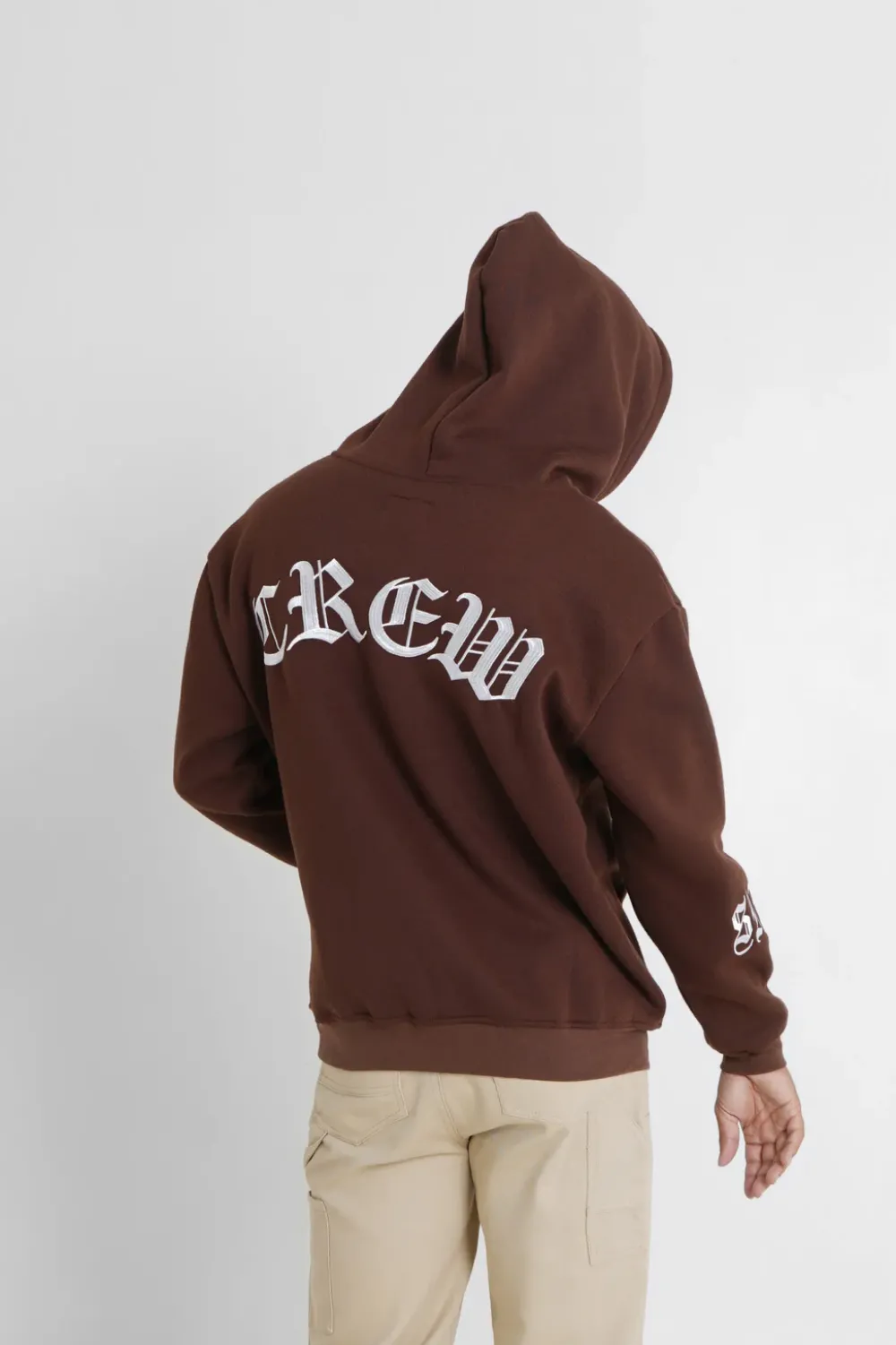 Homme Sixth June Sweats | Sweat Capuche Crew Molletonne Marron Fonce