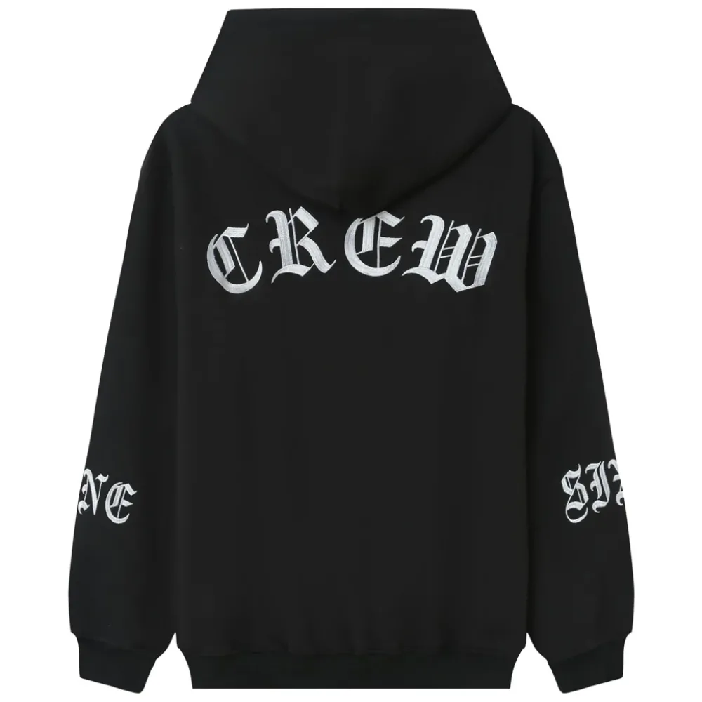 Homme Sixth June Sweats | Sweat Capuche Crew Molletonne Noir