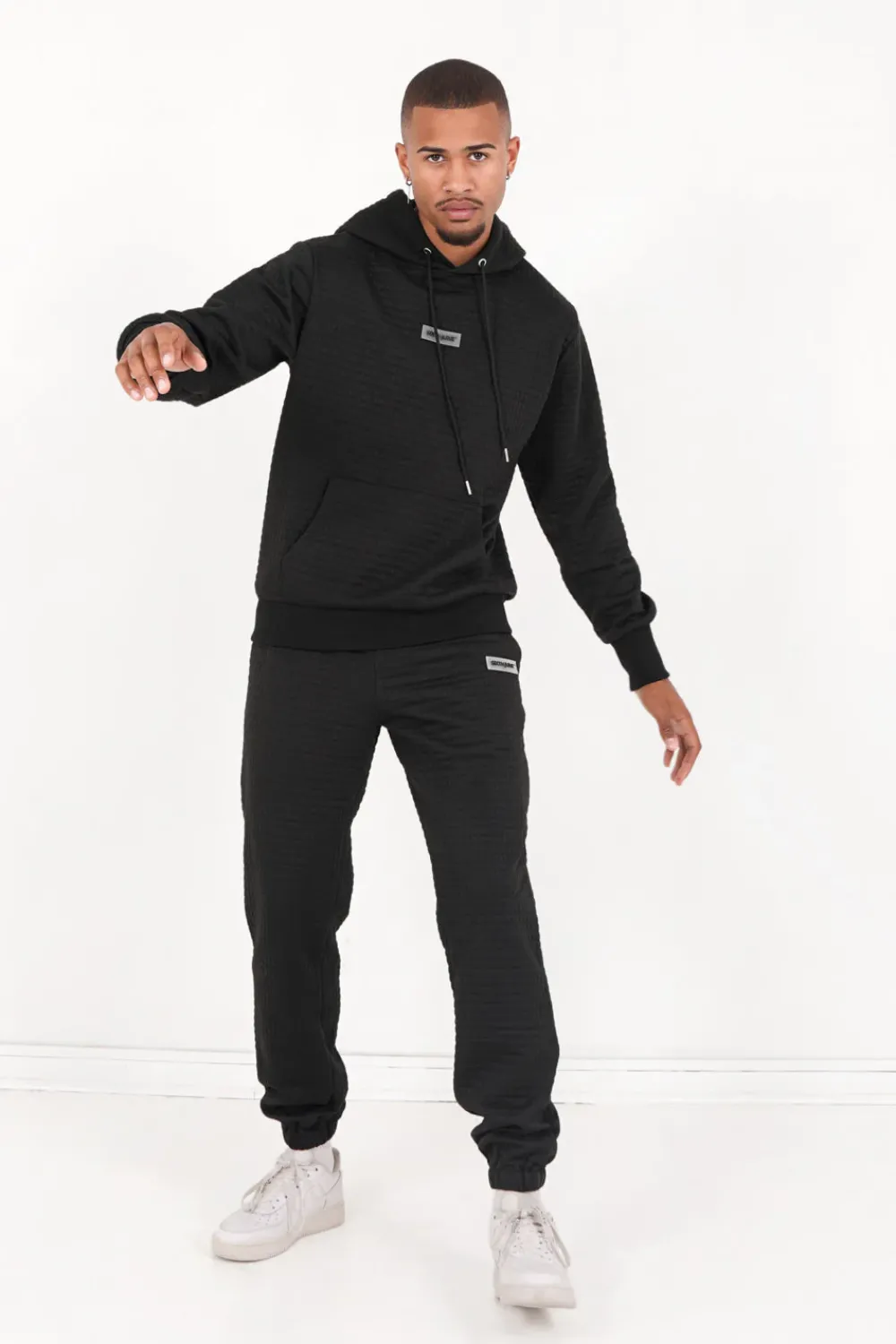 Homme Sixth June Sweats | Sweat Capuche Gaufre Noir