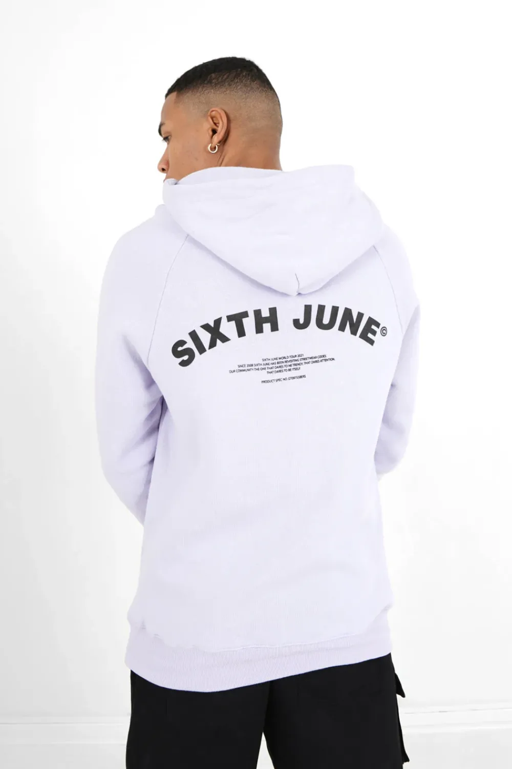 Homme Sixth June Sweats | Sweat Capuche Logo Incurve Violet Clair