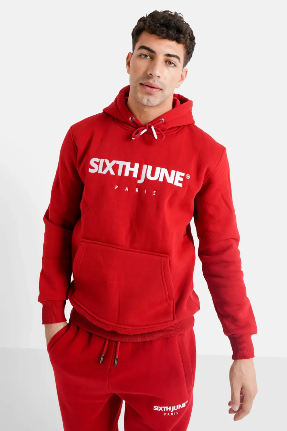 Homme Sixth June Sweats | Sweat Capuche Molletonne Logo Rouge