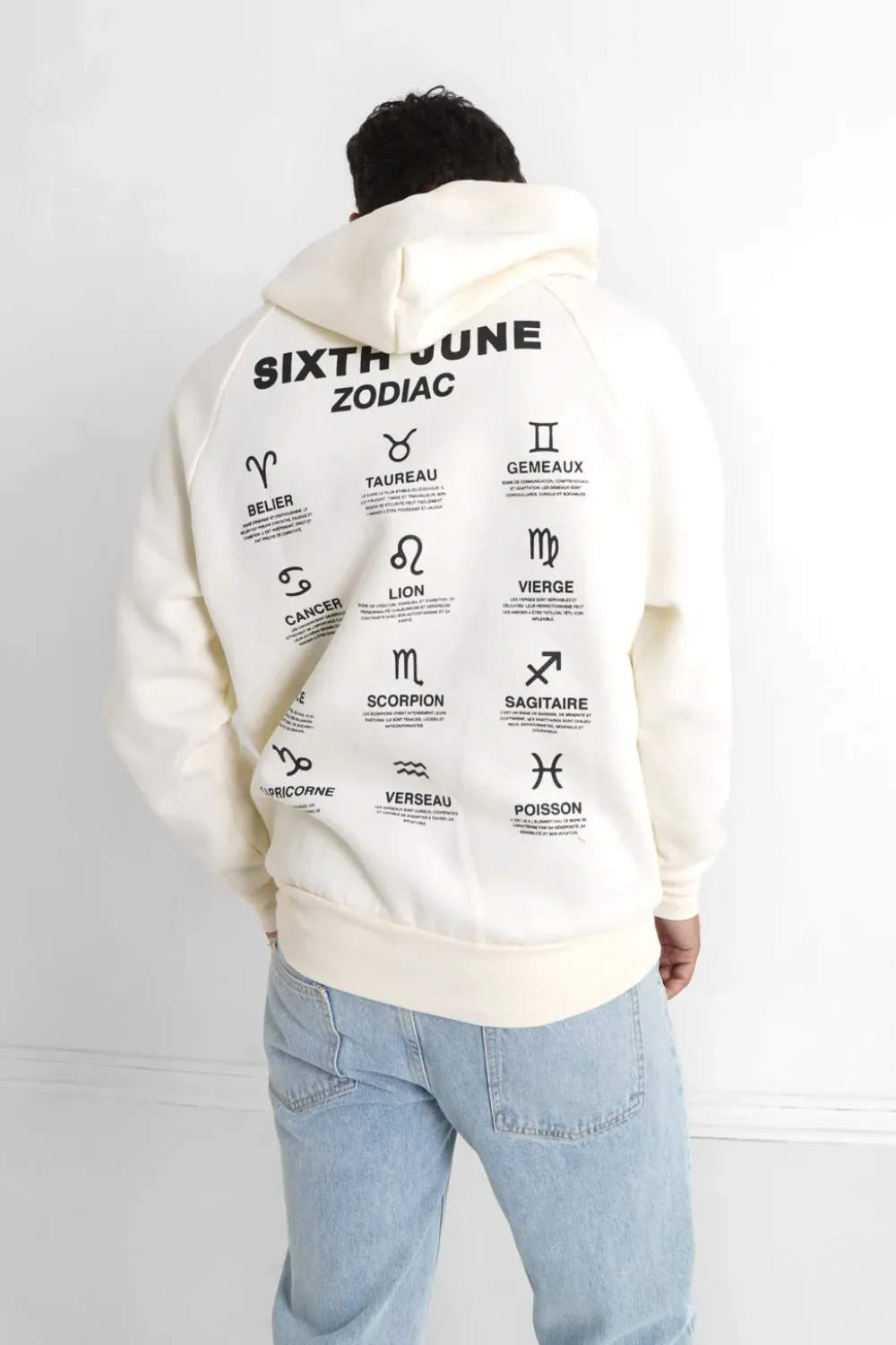 Homme Sixth June Sweats | Sweat Capuche Signes Zodiaque Beige Clair