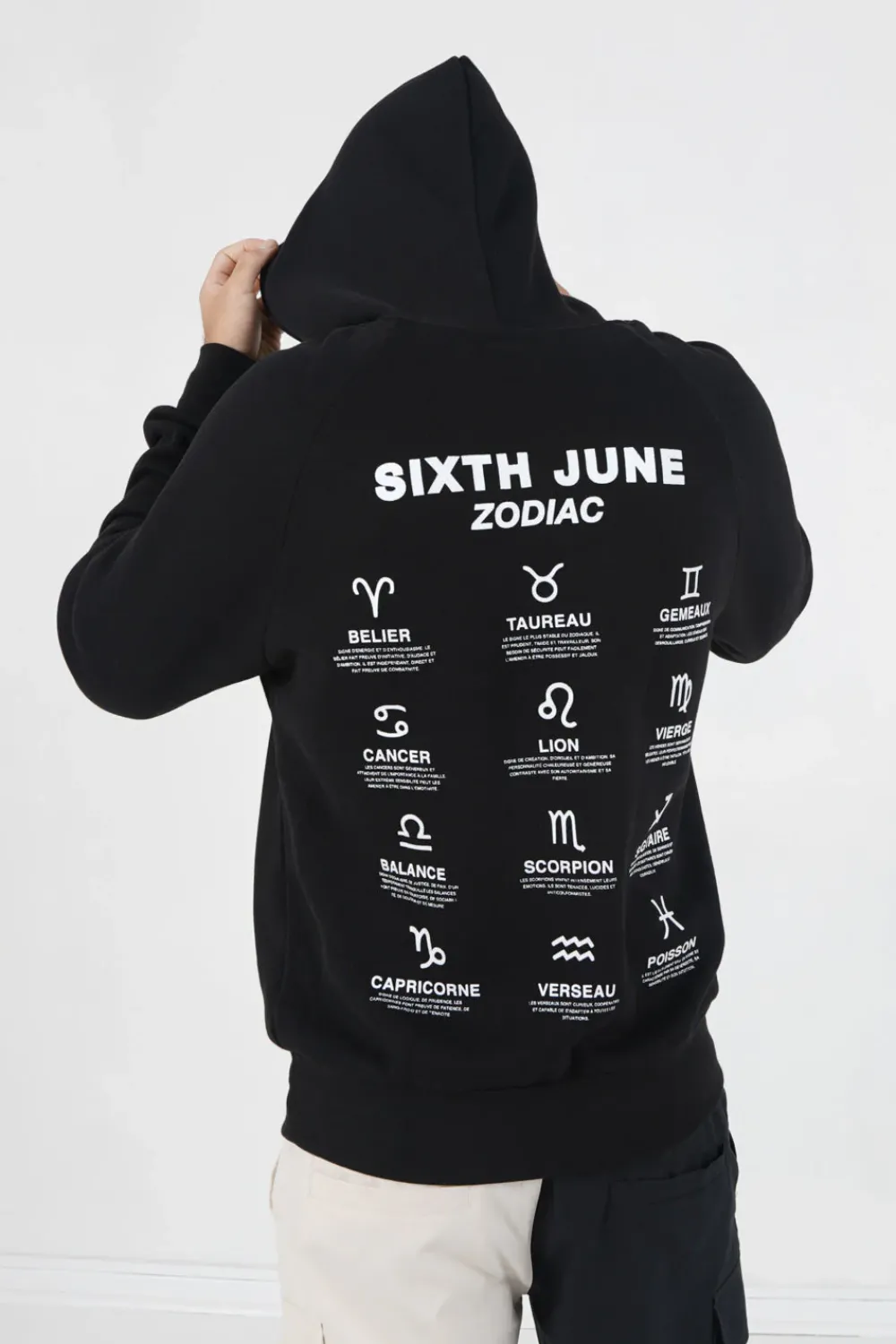 Homme Sixth June Sweats | Sweat Capuche Signes Zodiaque Noir