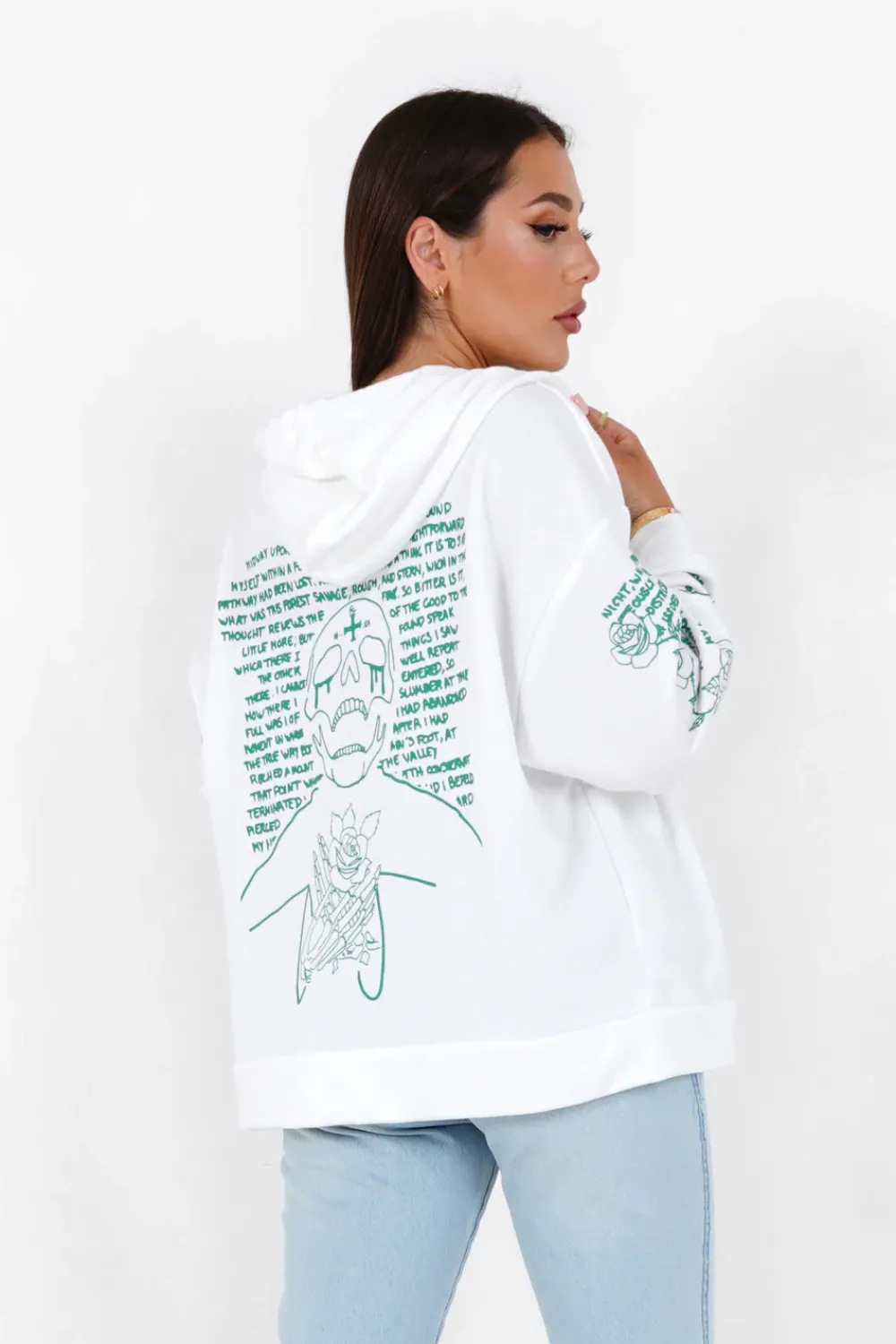 Femme Sixth June Sweats | Sweat Capuche Squelette Blanc