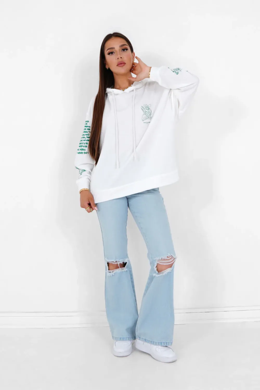 Femme Sixth June Sweats | Sweat Capuche Squelette Blanc