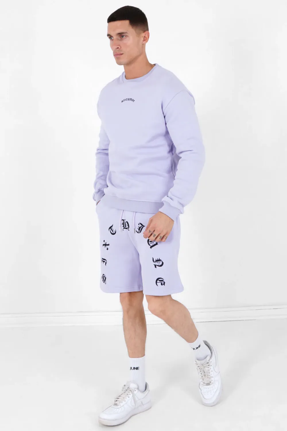 Homme Sixth June Sweats | Sweat Logo Gothique Violet Clair