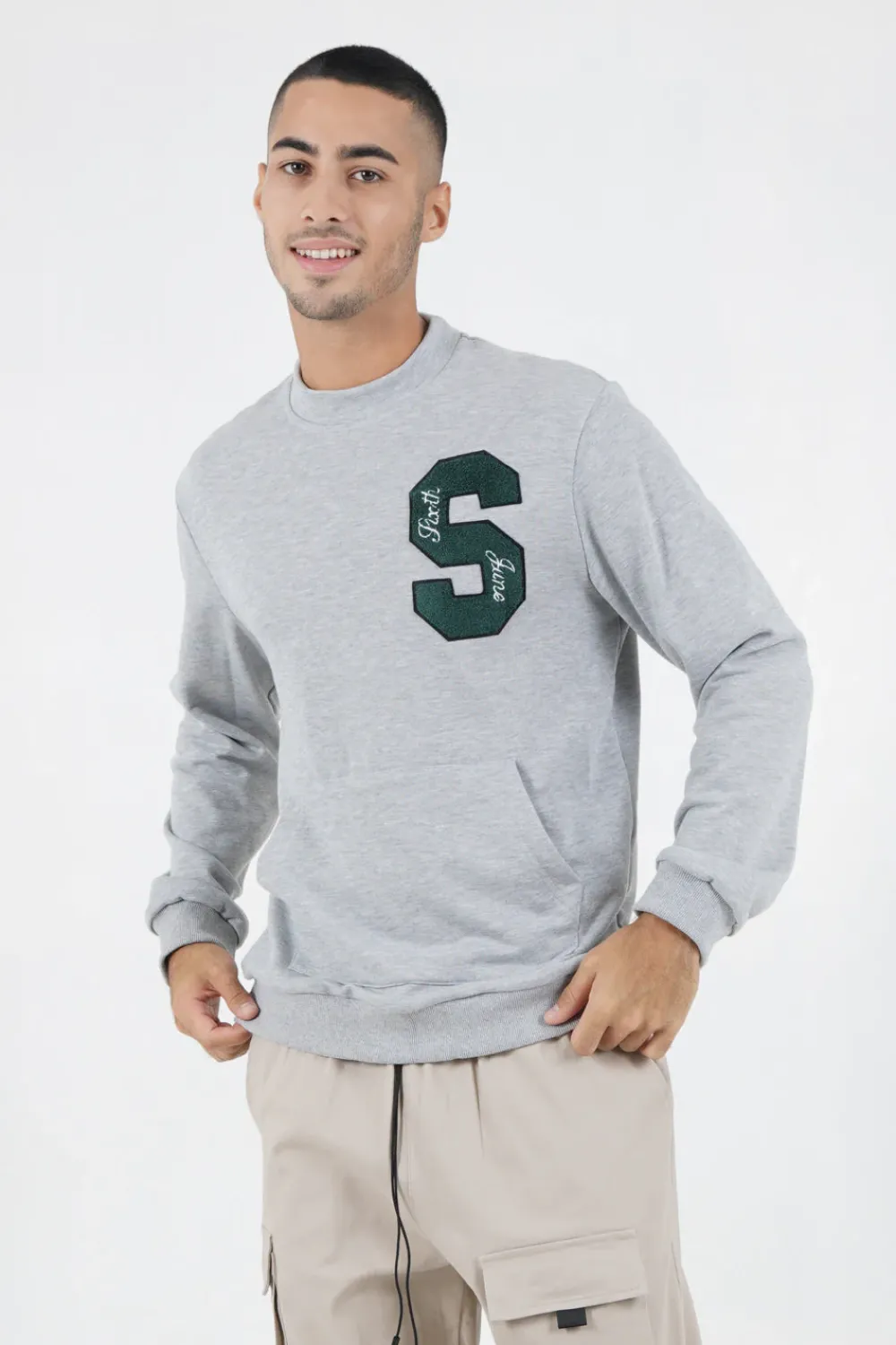 Homme Sixth June Sweats | Sweat Logo Patch Universite Gris