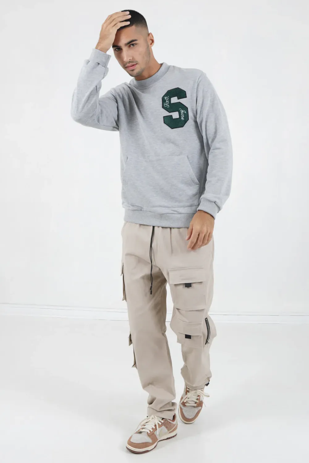 Homme Sixth June Sweats | Sweat Logo Patch Universite Gris