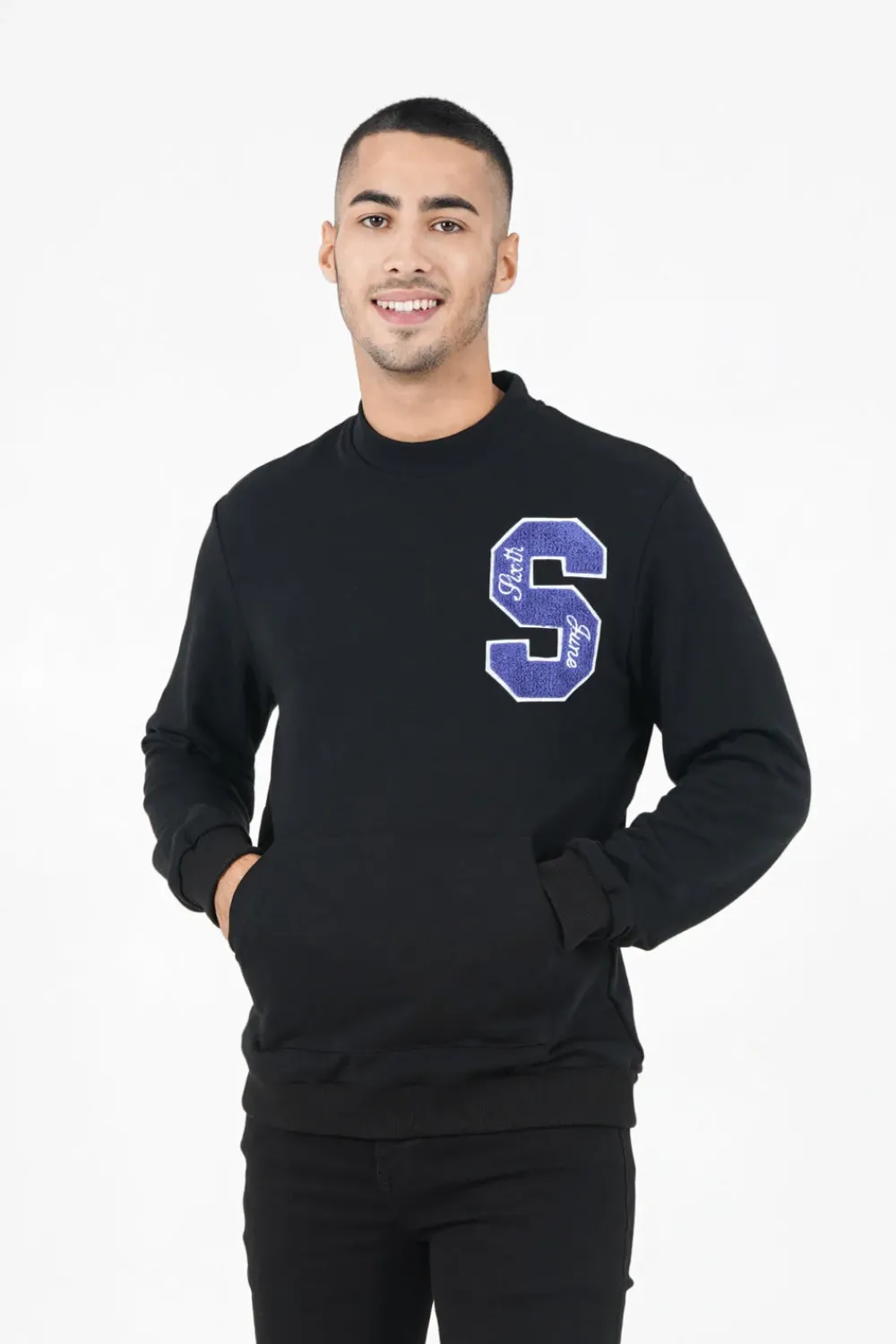 Homme Sixth June Sweats | Sweat Logo Patch Universite Noir