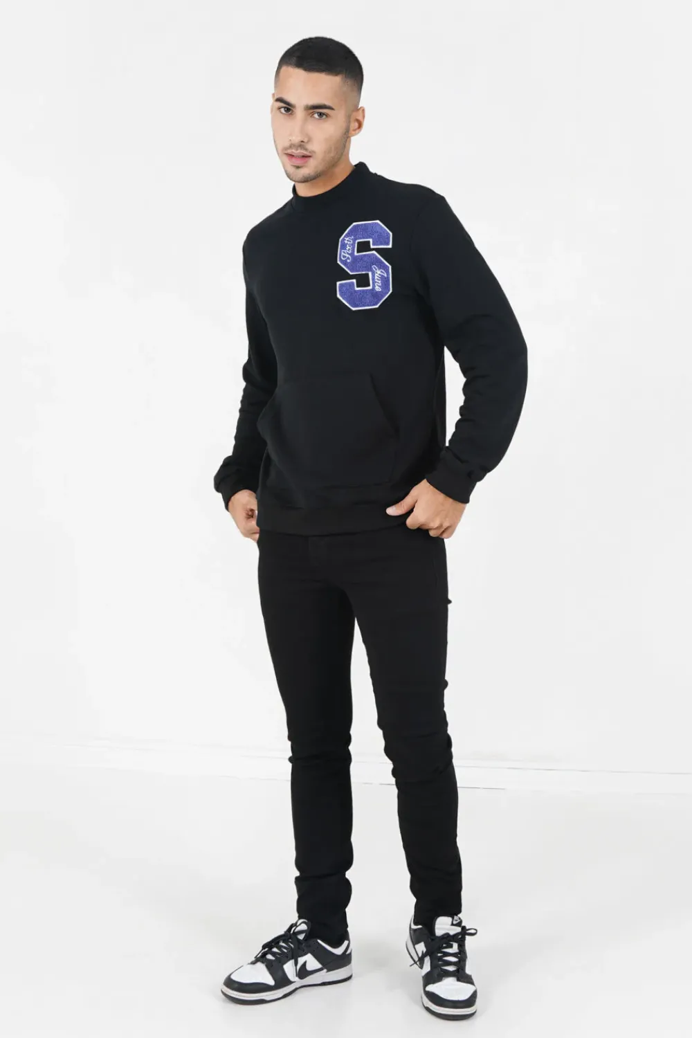 Homme Sixth June Sweats | Sweat Logo Patch Universite Noir