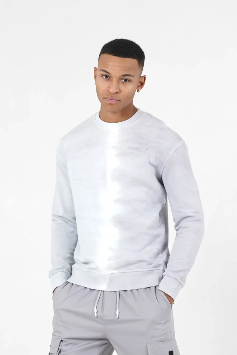 Homme Sixth June Sweats | Sweatshirt Bicolore Delave Logo Gris Clair