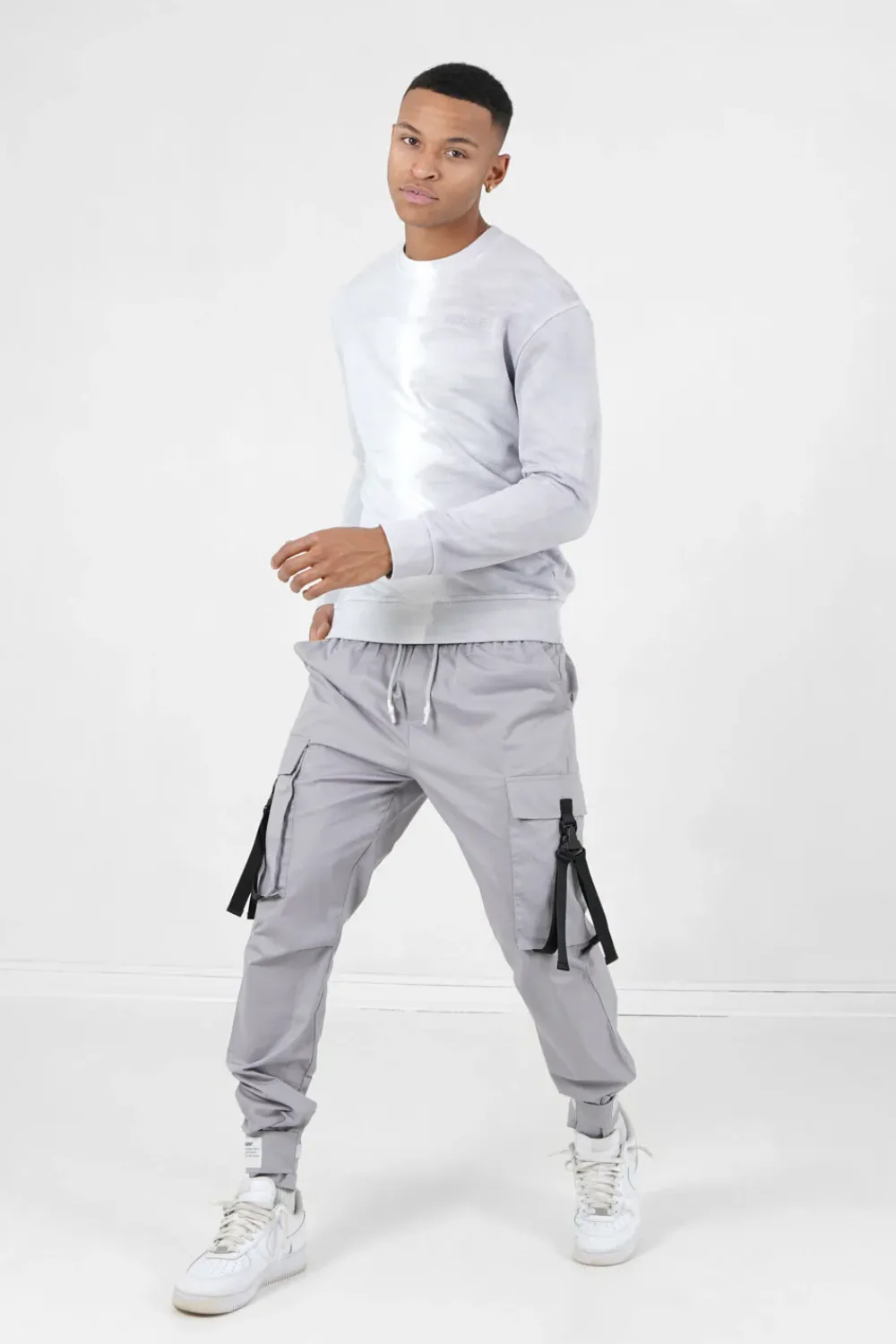Homme Sixth June Sweats | Sweatshirt Bicolore Delave Logo Gris Clair