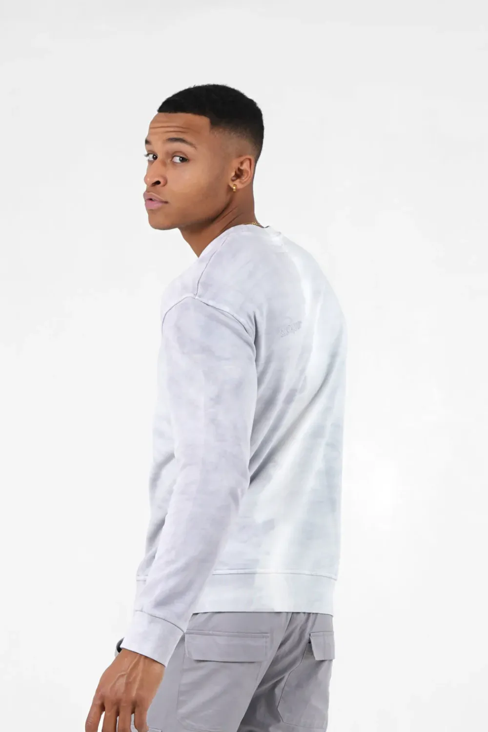 Homme Sixth June Sweats | Sweatshirt Bicolore Delave Logo Gris Clair