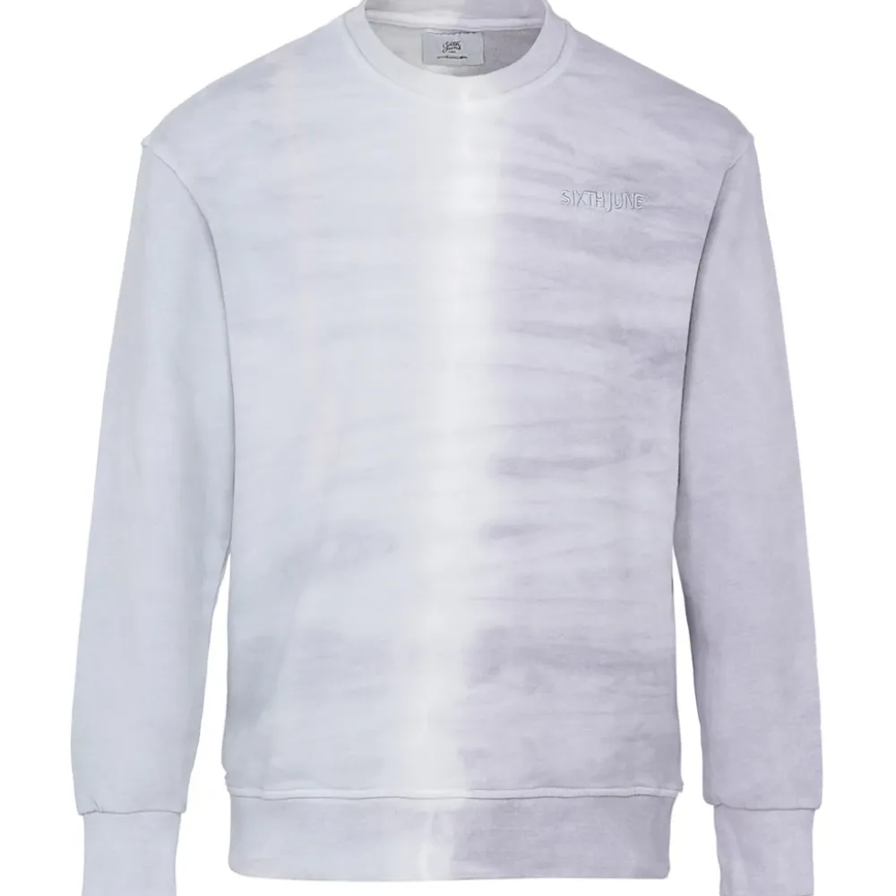 Homme Sixth June Sweats | Sweatshirt Bicolore Delave Logo Gris Clair