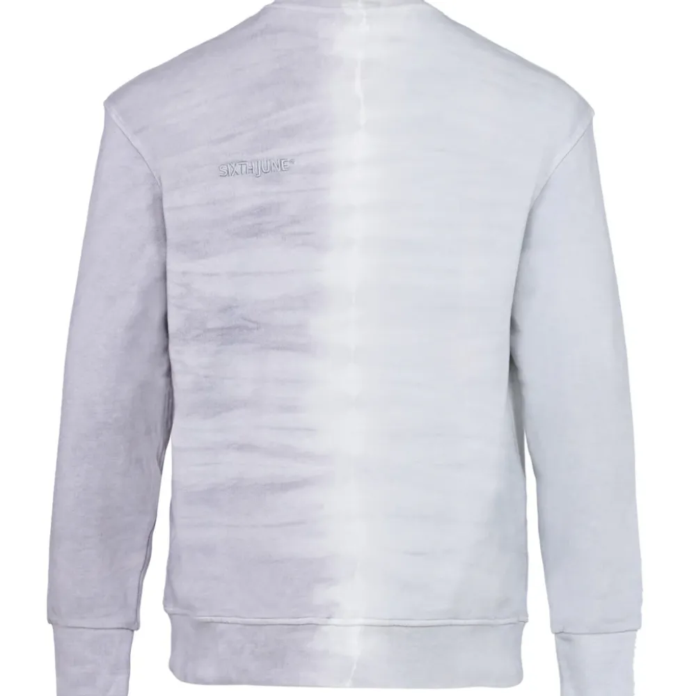 Homme Sixth June Sweats | Sweatshirt Bicolore Delave Logo Gris Clair
