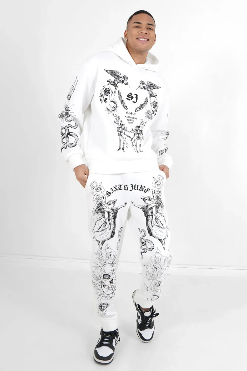 Homme Sixth June Sweats | Sweatshirt Capuche Inspiration Tarot Blanc