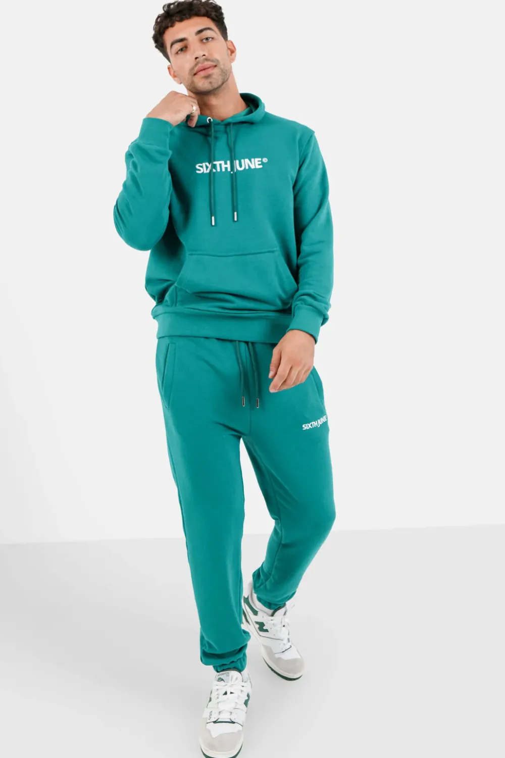 Homme Sixth June Sweats | Sweatshirt Capuche Logo Brode Vert