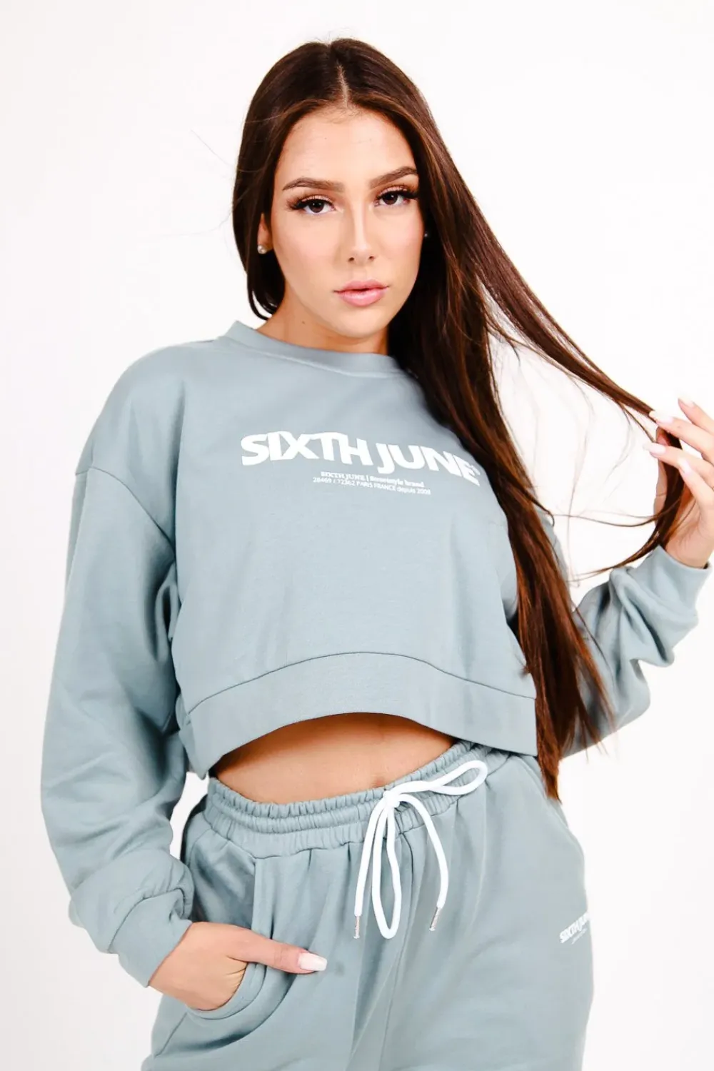 Femme Sixth June Sweats | Sweatshirt Court Logo Imprime Vert