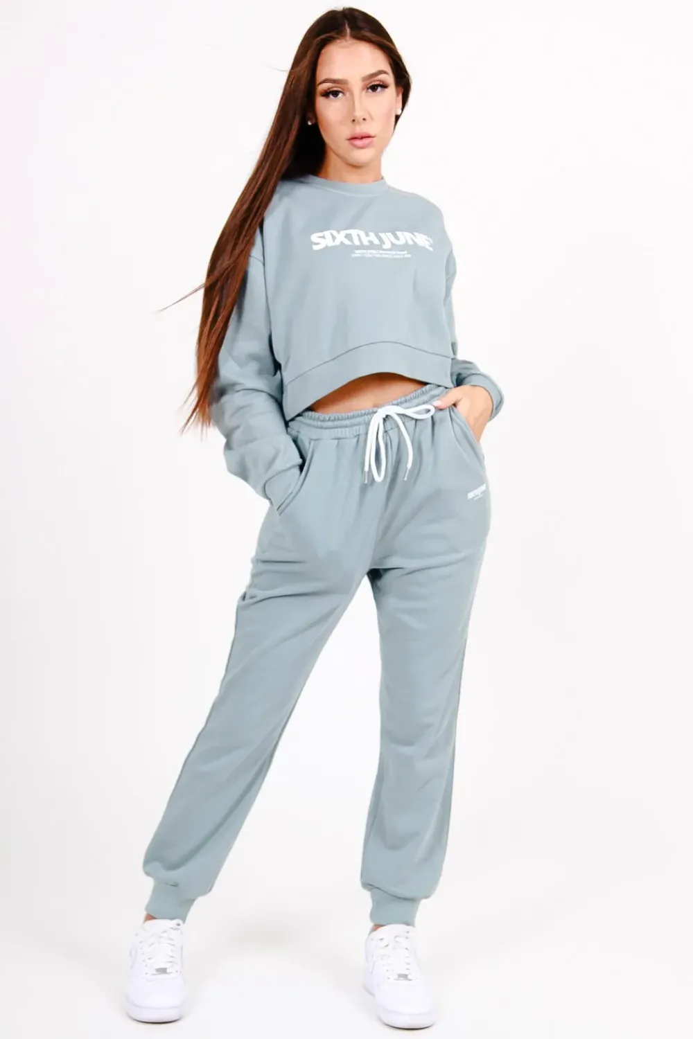 Femme Sixth June Sweats | Sweatshirt Court Logo Imprime Vert