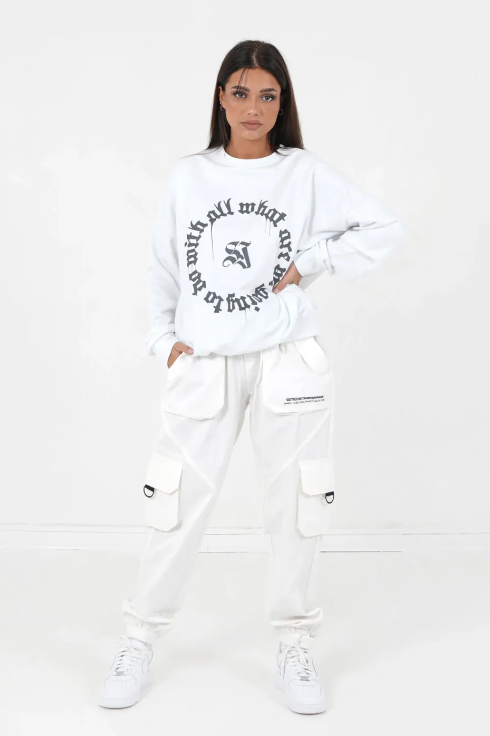 Femme Sixth June Sweats | Sweatshirt Imprime Oversize Blanc