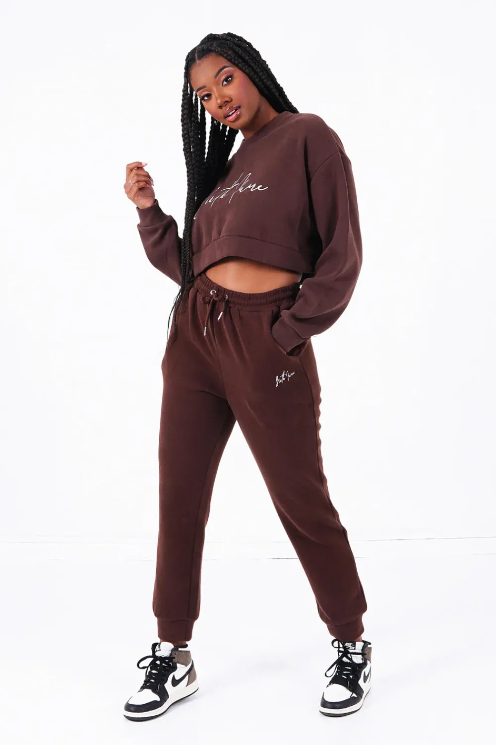 Femme Sixth June Sweats | Sweatshirt Signature Molletonnee Marron Fonce