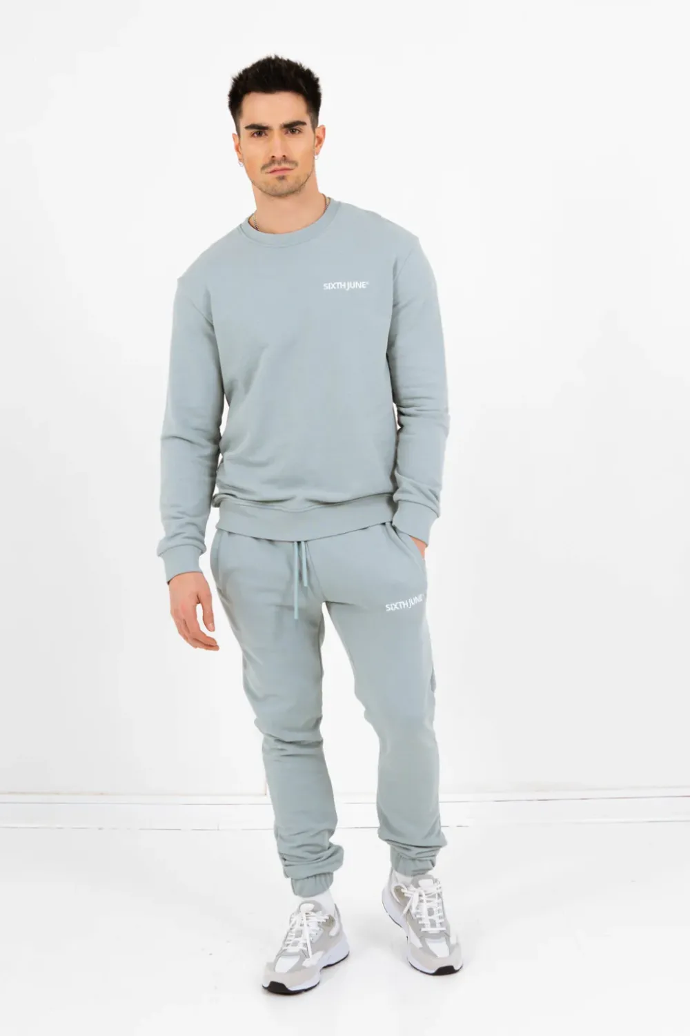 Homme Sixth June Sweats | Sweatshirt Soft Logo Brode Bleu Clair