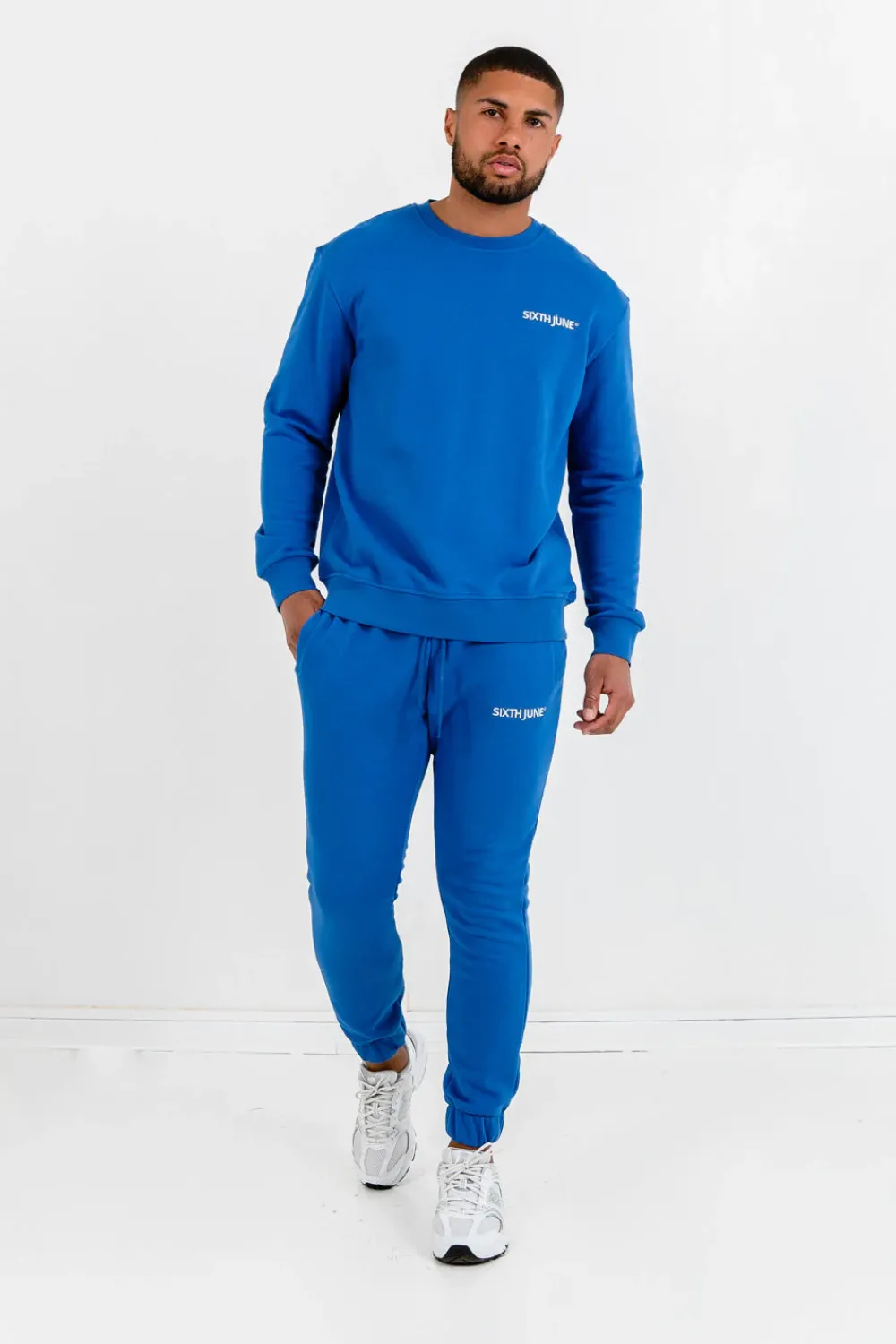 Homme Sixth June Sweats | Sweatshirt Soft Logo Brode Bleu Fonce