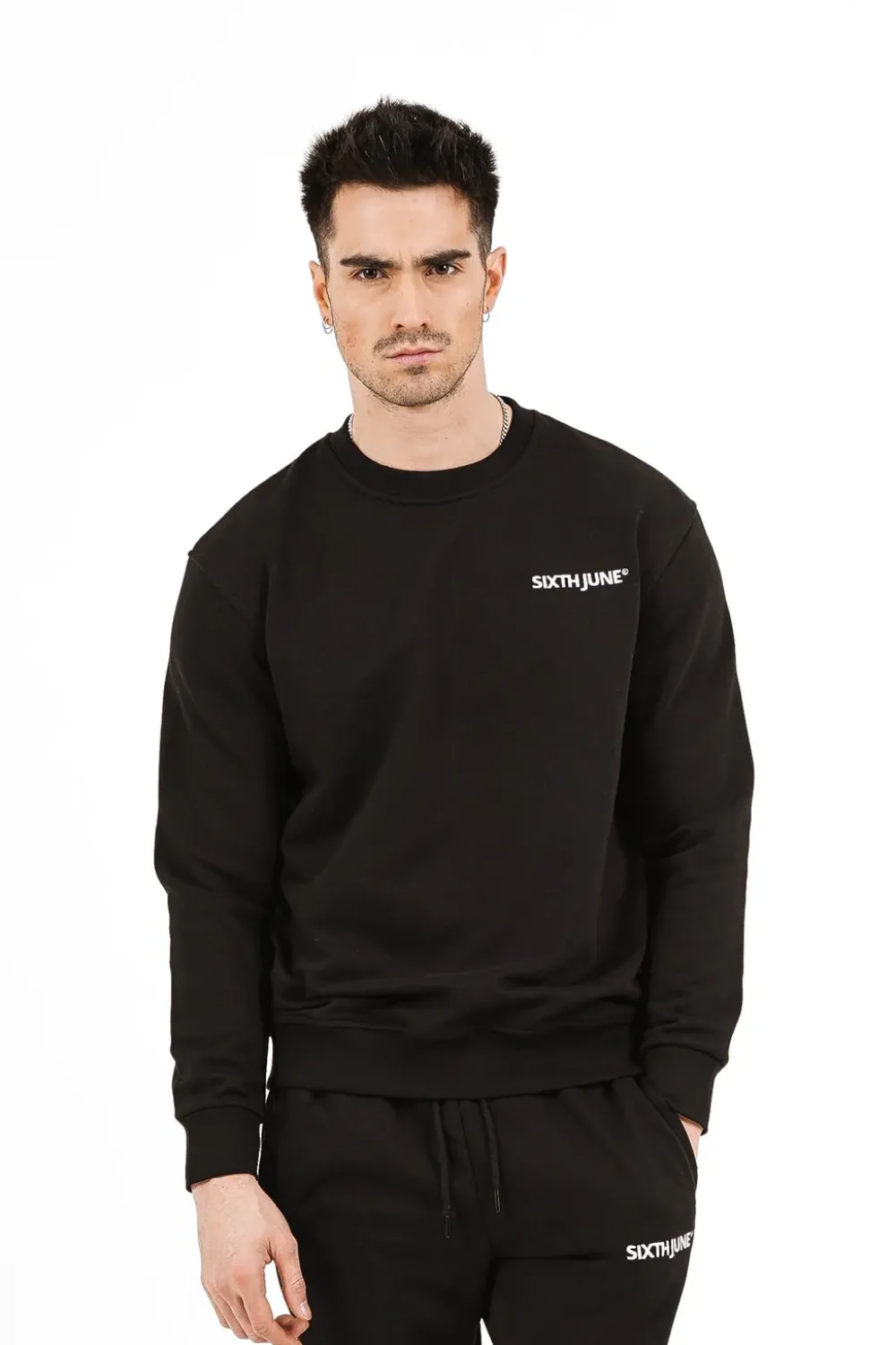 Homme Sixth June Sweats | Sweatshirt Soft Logo Brode Noir