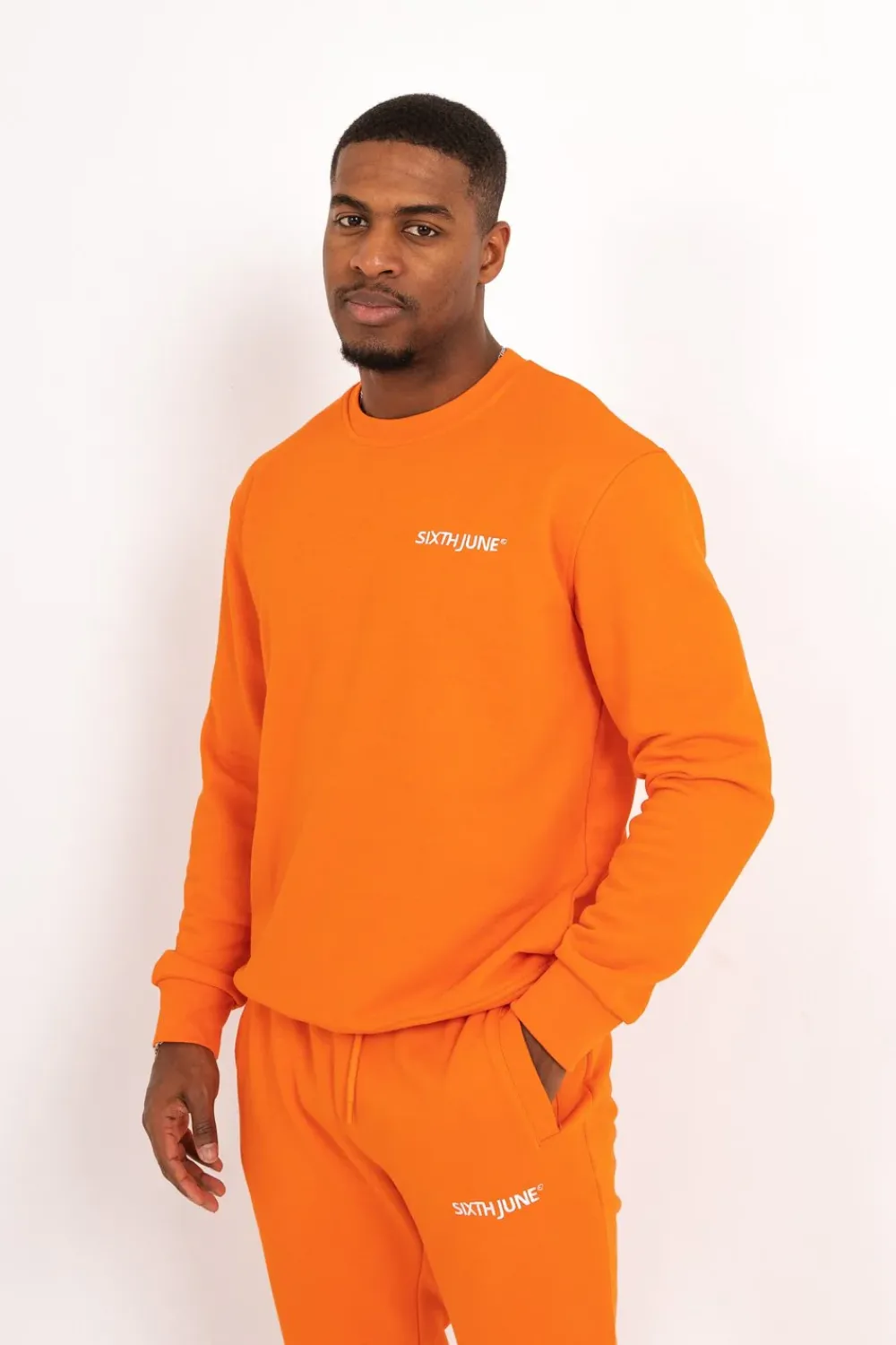 Homme Sixth June Sweats | Sweatshirt Soft Logo Brode Orange