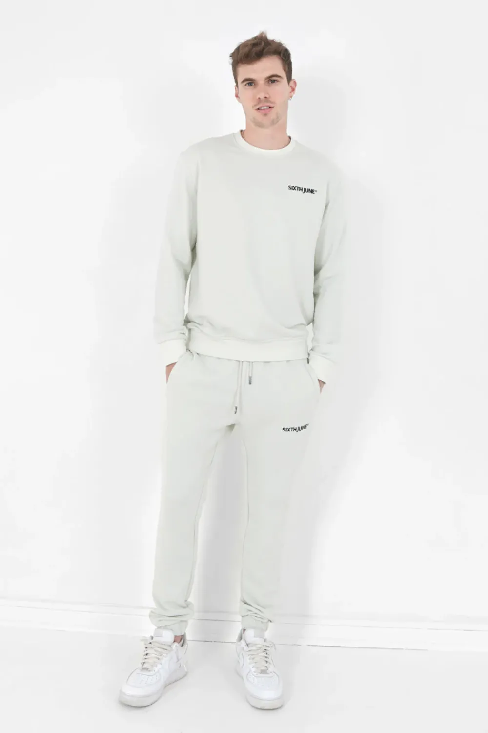 Homme Sixth June Sweats | Sweatshirt Soft Logo Brode Vert Clair