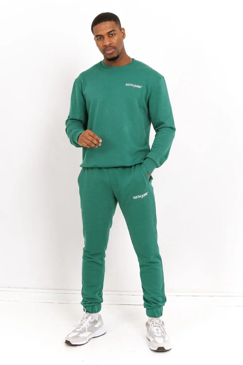 Homme Sixth June Sweats | Sweatshirt Soft Logo Brode Vert Fonce