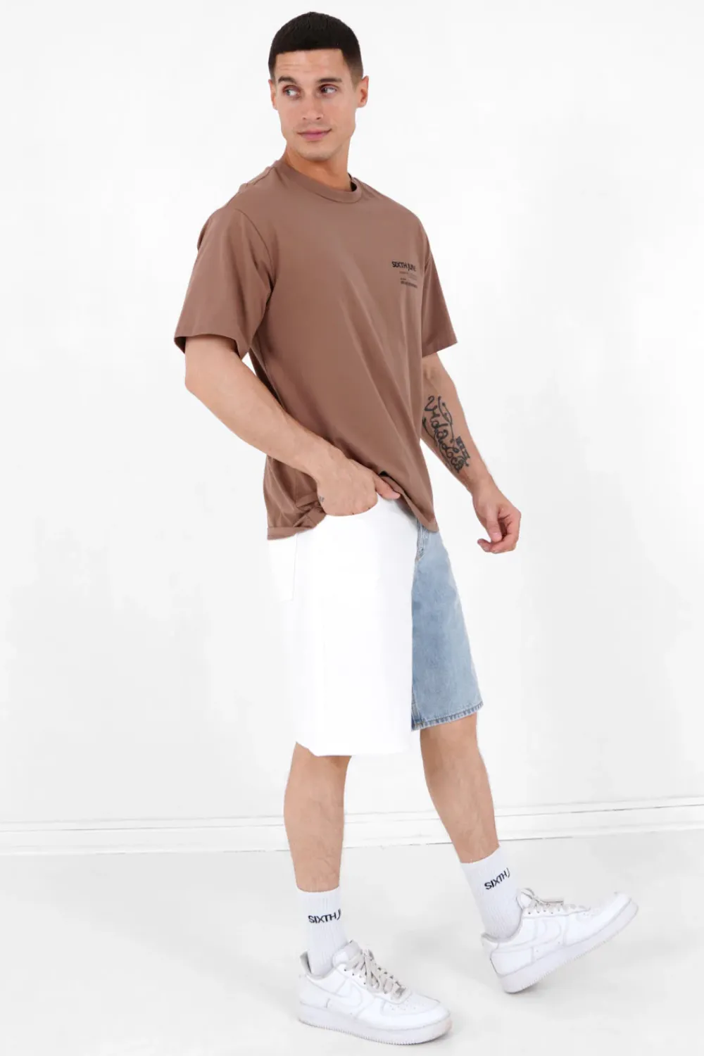 Homme Sixth June Hauts | T-Shirt Barcode Marron