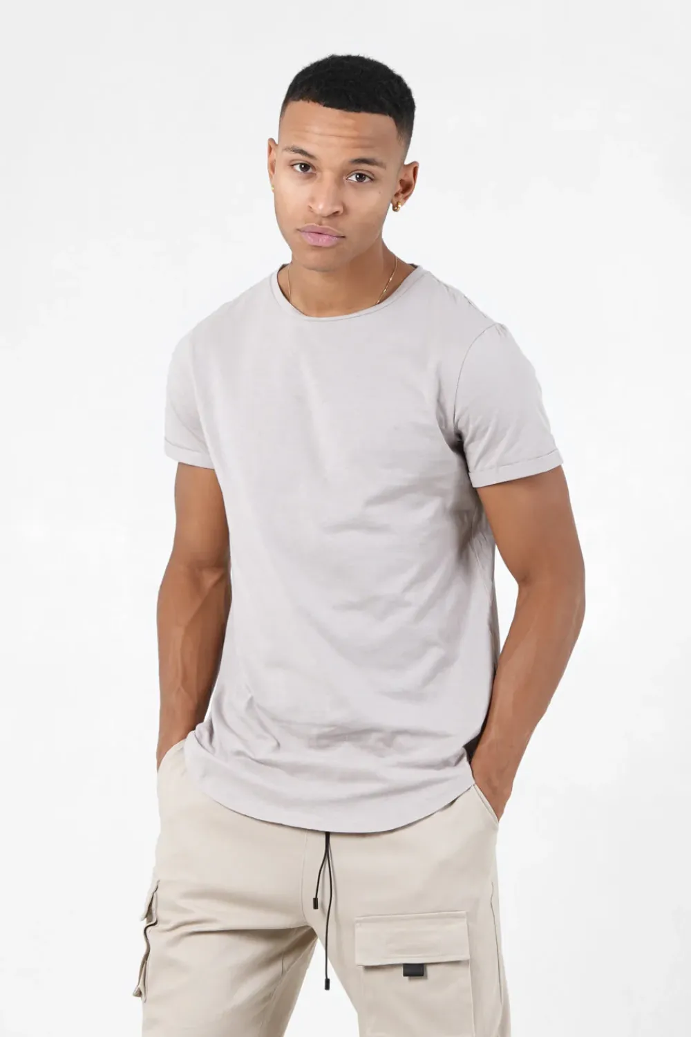 Homme Sixth June Hauts | T-Shirt Bas Arrondi Long Beige