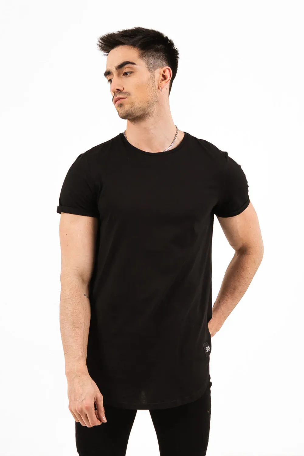 Homme Sixth June Hauts | T-Shirt Bas Arrondi Noir