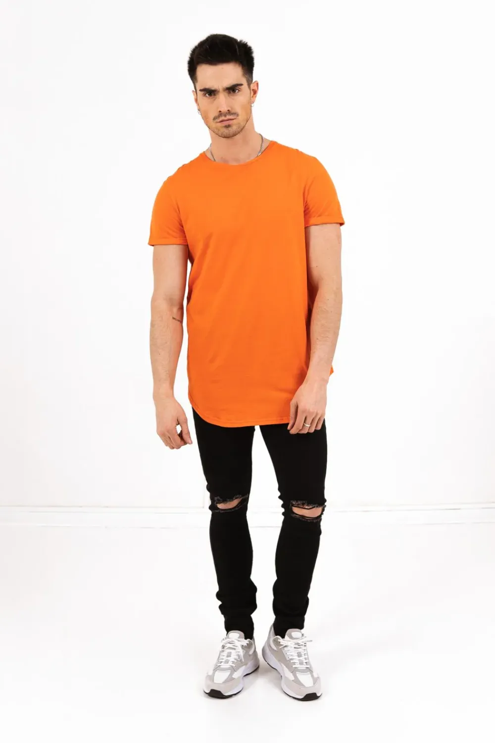 Homme Sixth June Hauts | T-Shirt Bas Arrondi Orange