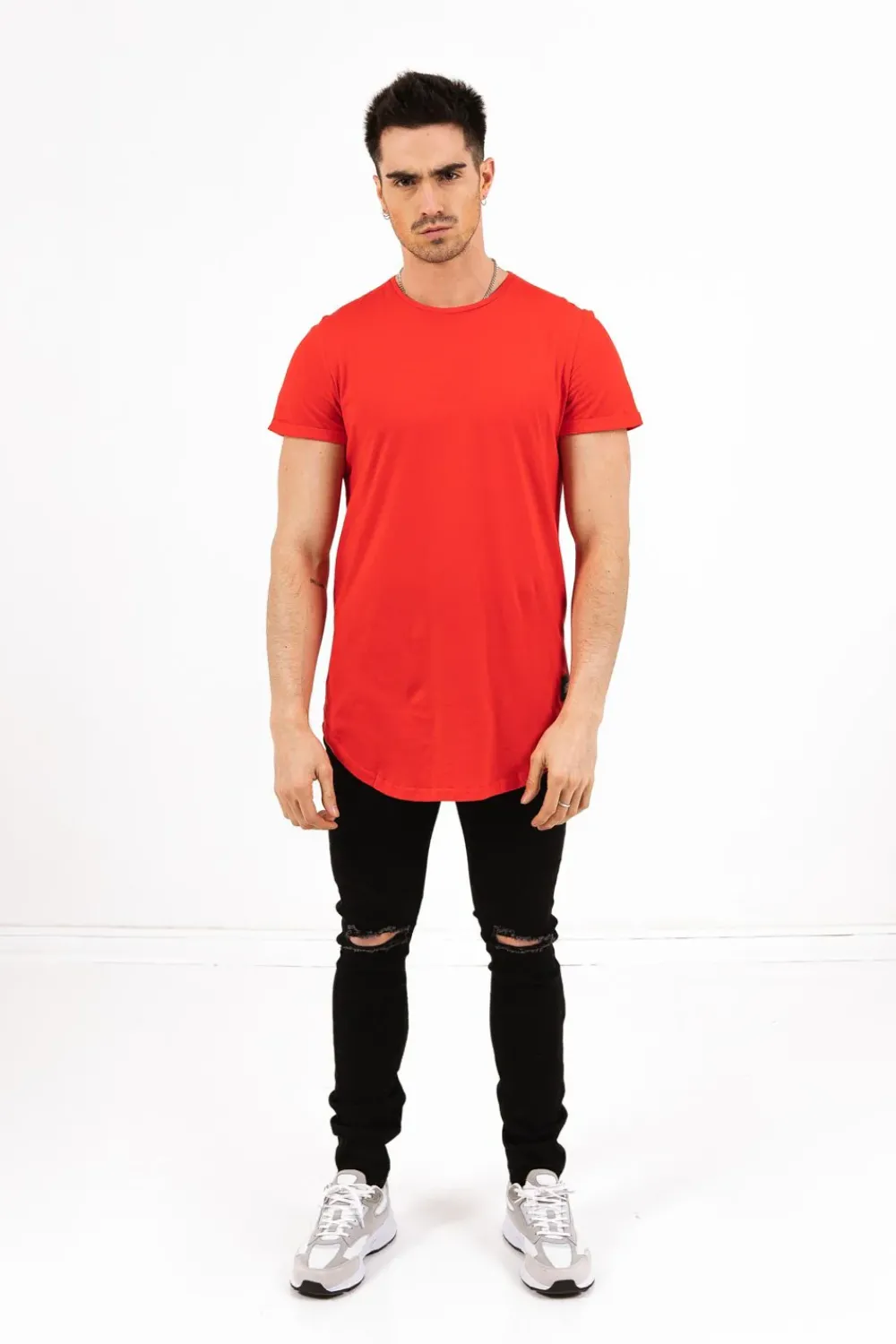 Homme Sixth June Hauts | T-Shirt Bas Arrondi Rouge