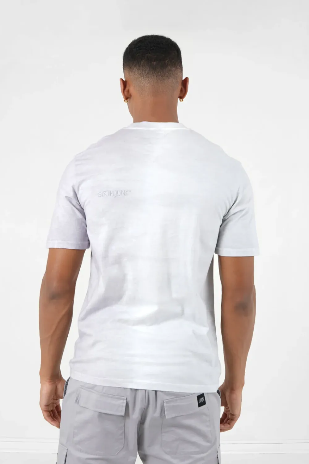 Homme Sixth June Hauts | T-Shirt Bicolore Delave Logo Gris