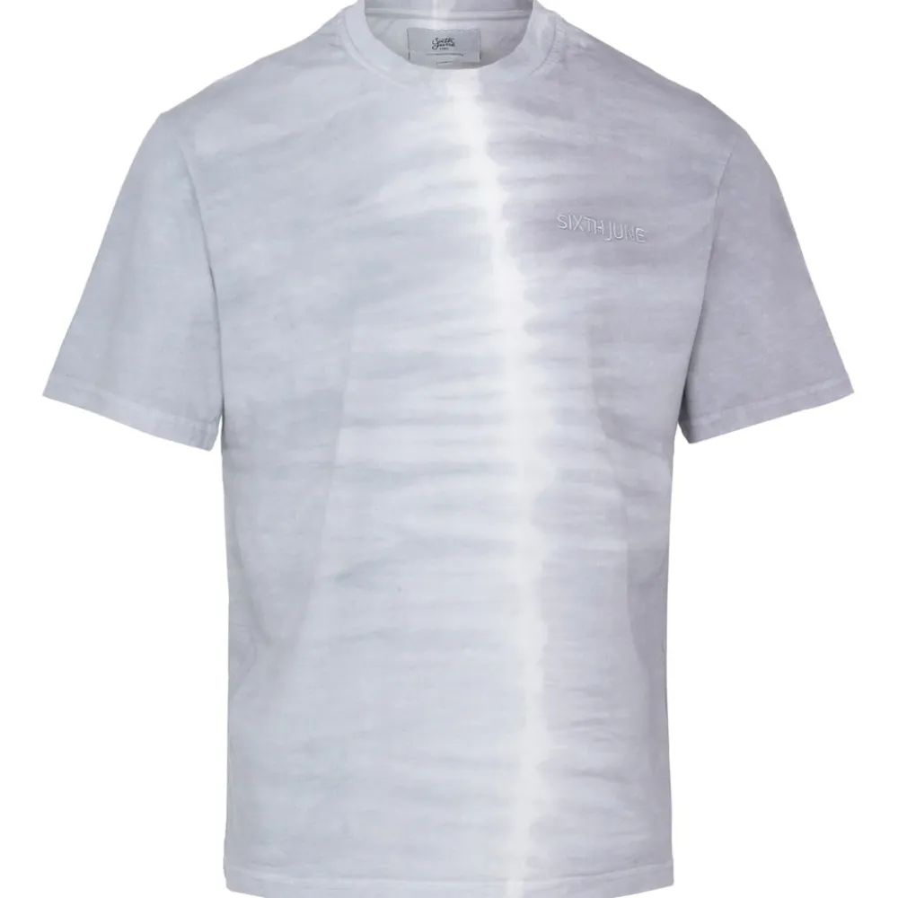 Homme Sixth June Hauts | T-Shirt Bicolore Delave Logo Gris