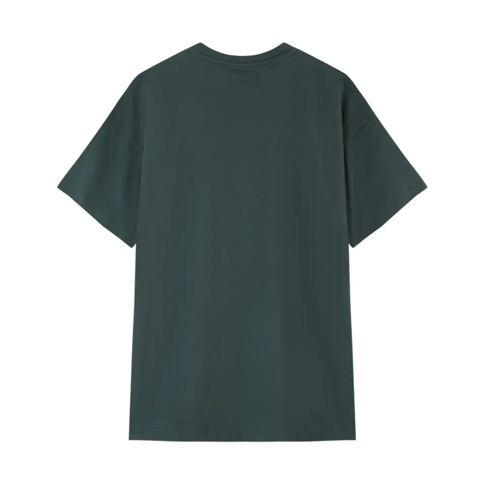 Homme Sixth June Hauts | T-Shirt Coeur Brode Vert Fonce