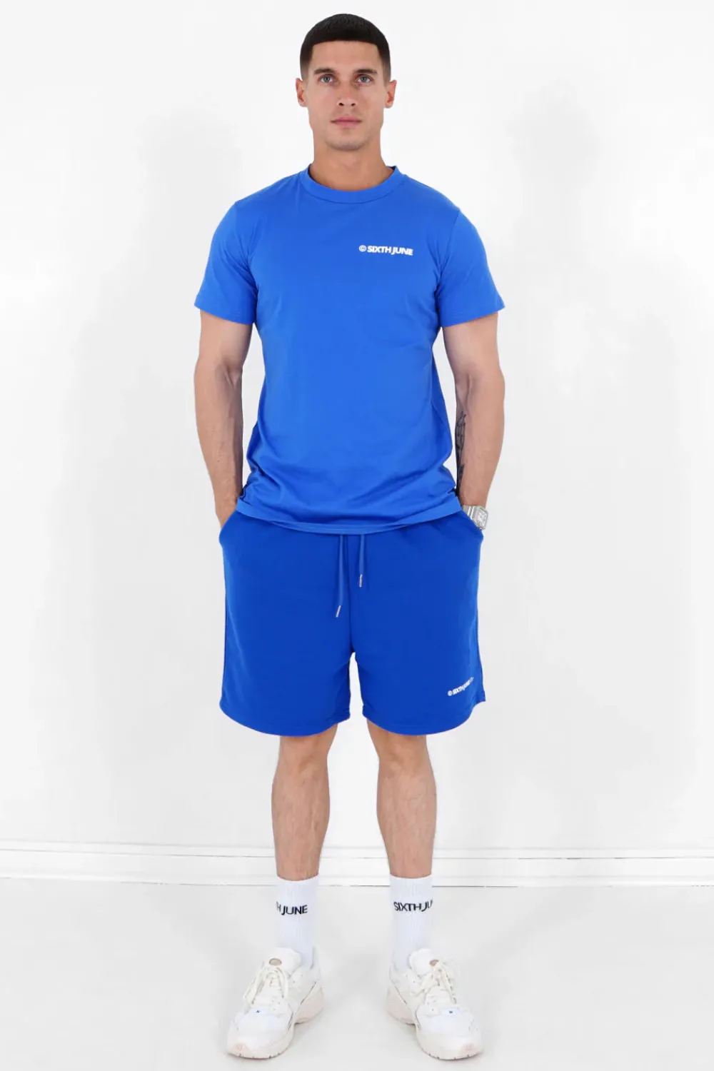 Homme Sixth June Hauts | T-Shirt Essential Logo Bleu Fonce