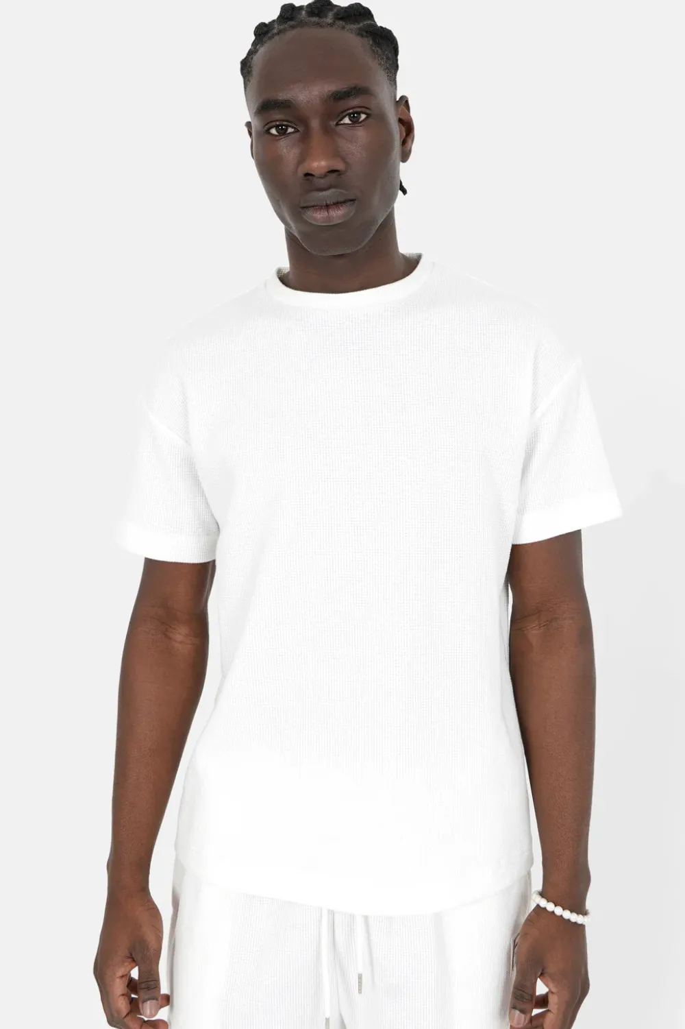 Homme Sixth June Hauts | T-Shirt Gaufre Blanc