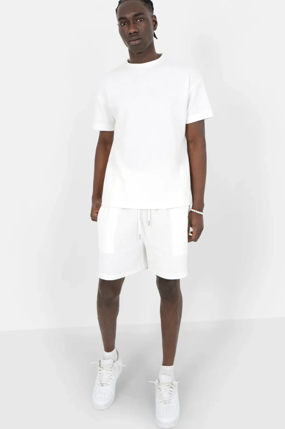 Homme Sixth June Hauts | T-Shirt Gaufre Blanc