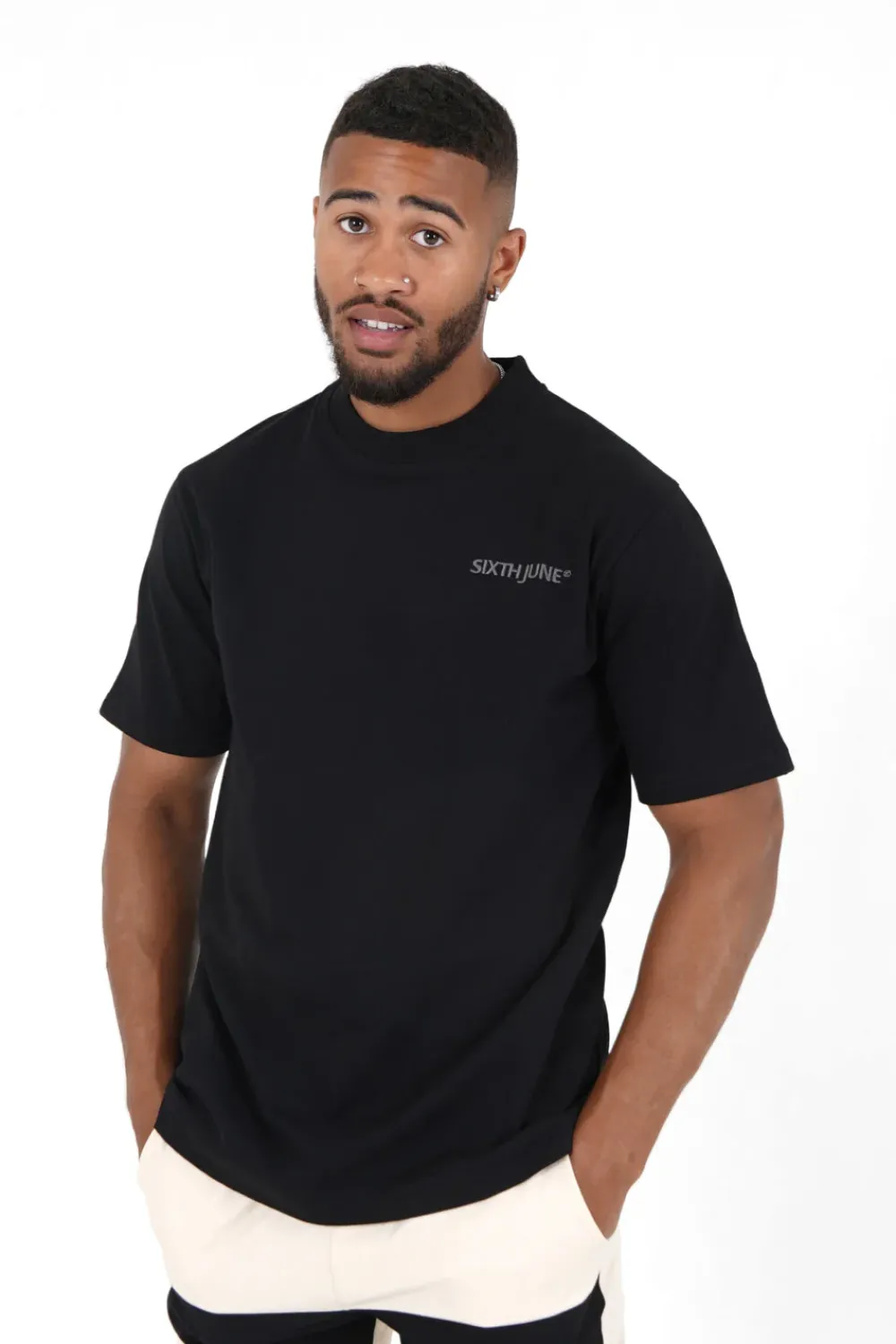 Homme Sixth June Hauts | T-Shirt Logo Brode Noir