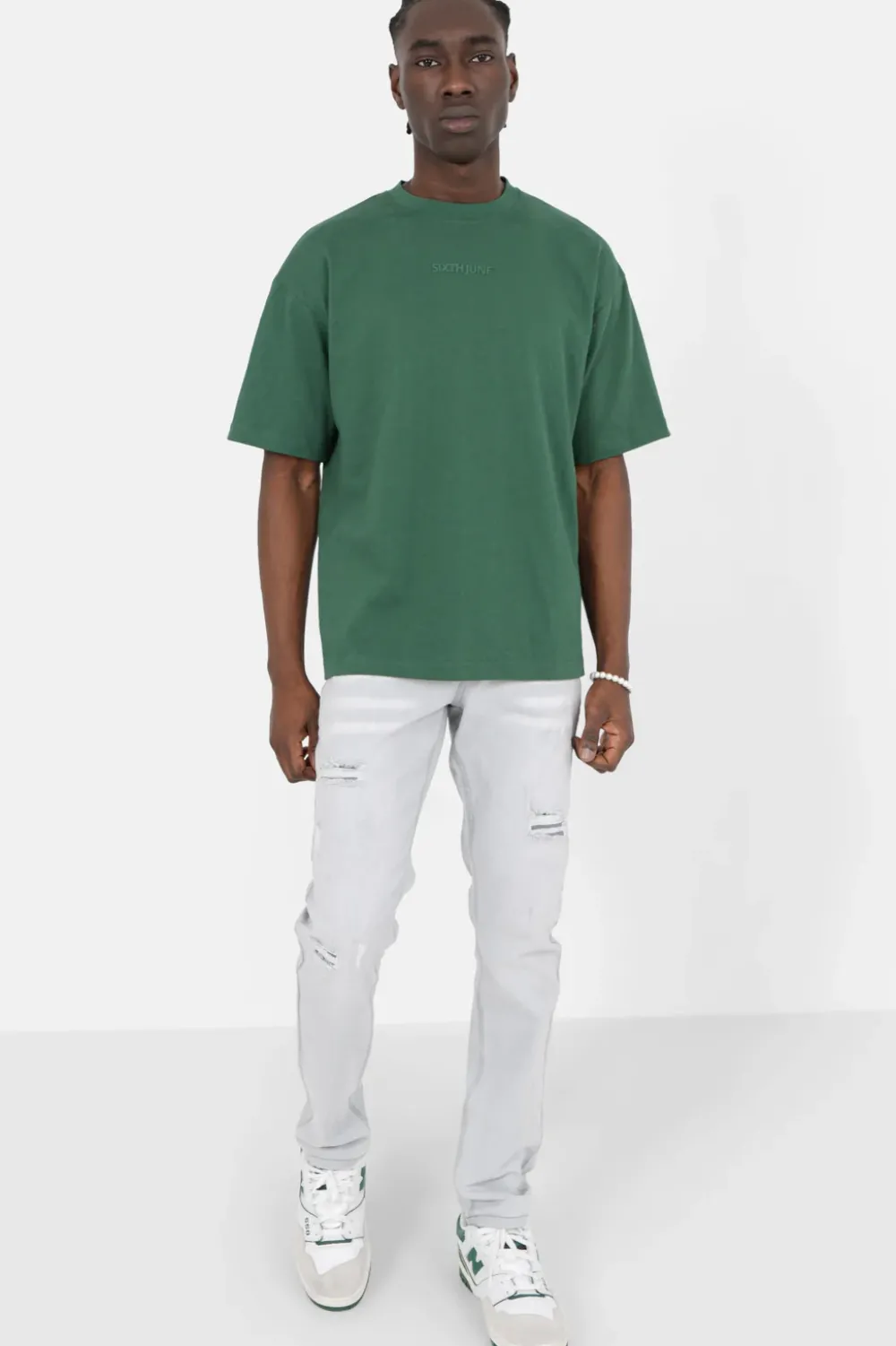 Homme Sixth June Hauts | T-Shirt Logo Gomme Vert Fonce