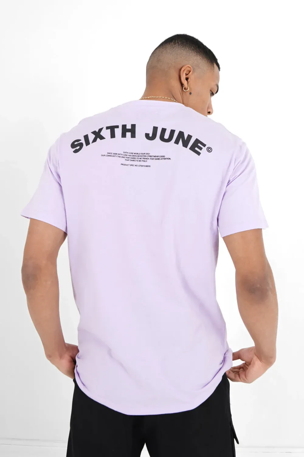 Homme Sixth June Hauts | T-Shirt Logo Incurve Avant Arriere Violet