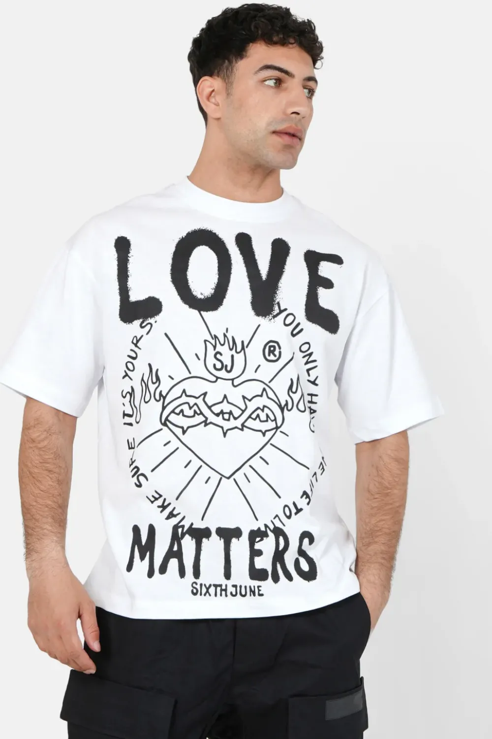 Homme Sixth June Hauts | T-Shirt Love Matters Blanc